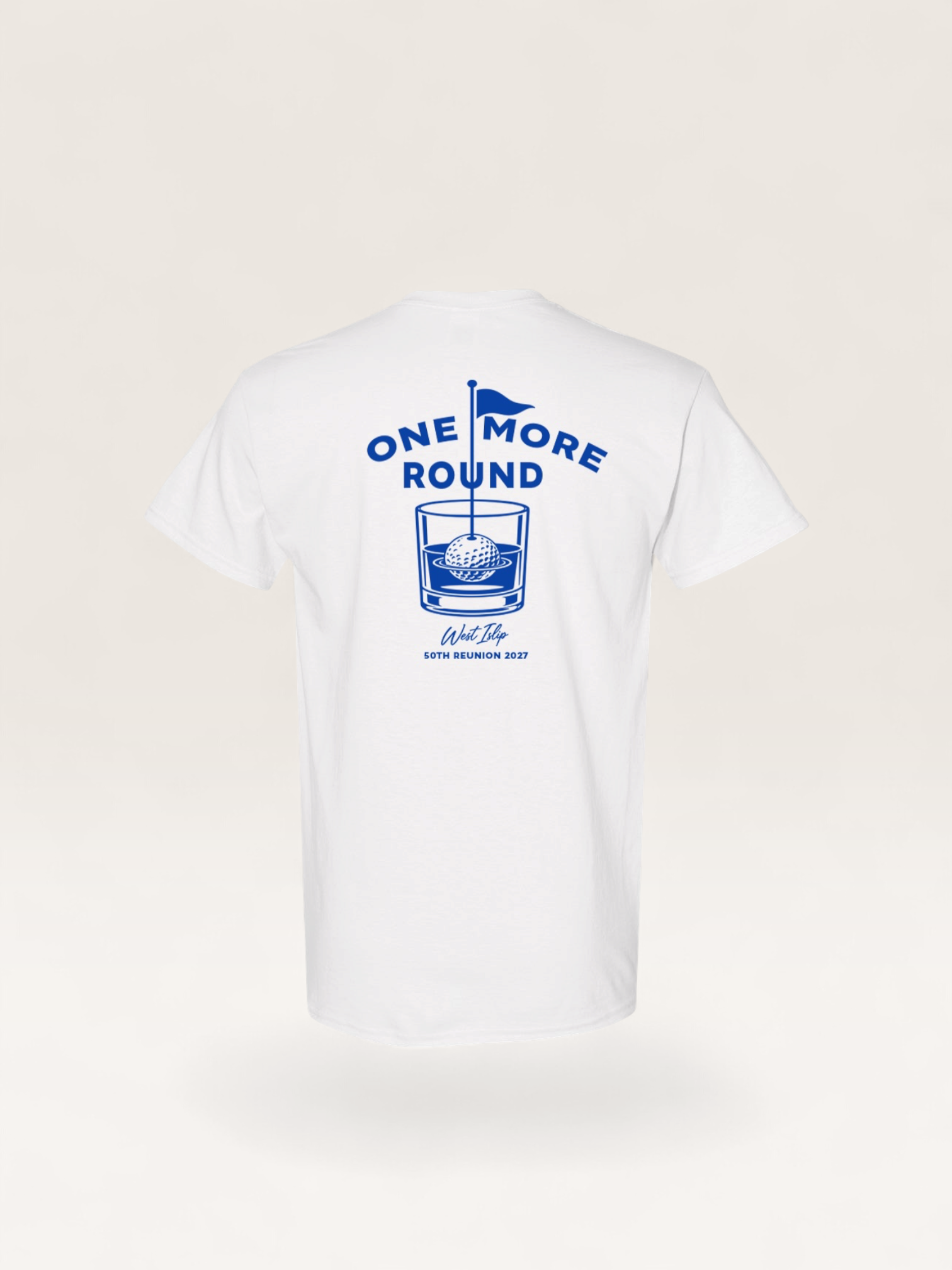 West Islip Class of 1977 — 50th Reunion "One More Round" Golf Shirt